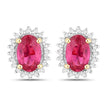 1.16 Carat Genuine Ruby and White Diamond 14K Yellow Gold Earrings - Earrings - Custom Crafting Alliance, LLC