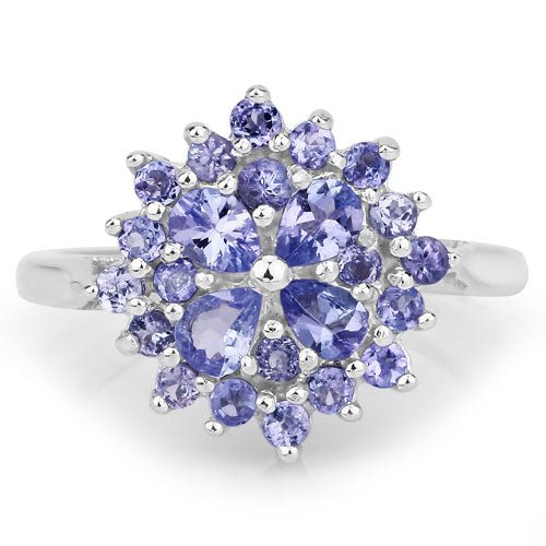 1.16 Carat Genuine Tanzanite .925 Sterling Silver Ring - Rings - Custom Crafting Alliance, LLC