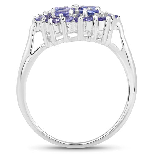 1.16 Carat Genuine Tanzanite .925 Sterling Silver Ring - Rings - Custom Crafting Alliance, LLC