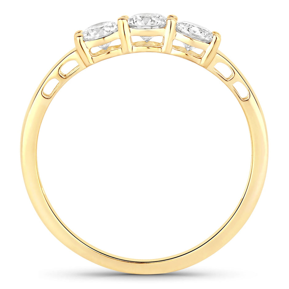 0.51 Carat Genuine Lab Grown Diamond 14K Yellow Gold Ring
