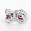 1.18 Carat Genuine Multi Stones .925 Sterling Silver Ring - Rings - Custom Crafting Alliance, LLC