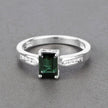 1.19 Carat Genuine Green Tourmaline and White Diamond 14K White Gold Ring - Rings - Custom Crafting Alliance, LLC