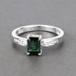 1.19 Carat Genuine Green Tourmaline and White Diamond 14K White Gold Ring - Rings - Custom Crafting Alliance, LLC