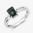 1.19 Carat Genuine Green Tourmaline and White Diamond 14K White Gold Ring - Rings - Custom Crafting Alliance, LLC