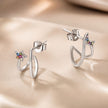 925 Sterling Silver Earrings with Pavé Setting CZ, 1.3*0.9cm, for Women