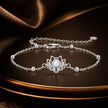 925 Sterling Silver White Gold Plated Bracelet with Synthetic Opal - Length 15+6cm for Women