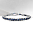8.36 Carat Genuine Blue Sapphire .925 Sterling Silver Bracelet