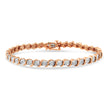 14K Rose Gold Plated .925 Sterling Silver 1/4 Cttw Diamond Round Miracle Plate and 