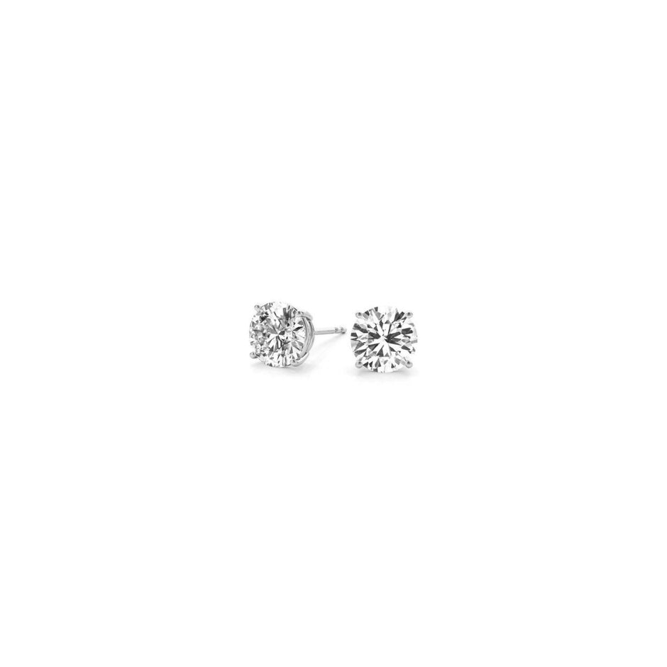 1/2 cttw Lab Grown Round Diamond Stud Earrings 14k White Gold (G/VS2) - Earrings - Custom Crafting Alliance, LLC