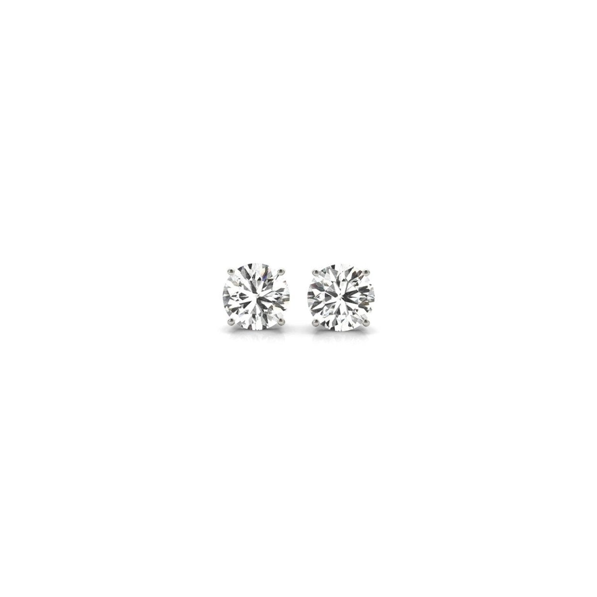 1/2 cttw Lab Grown Round Diamond Stud Earrings 14k White Gold (G/VS2) - Earrings - Custom Crafting Alliance, LLC