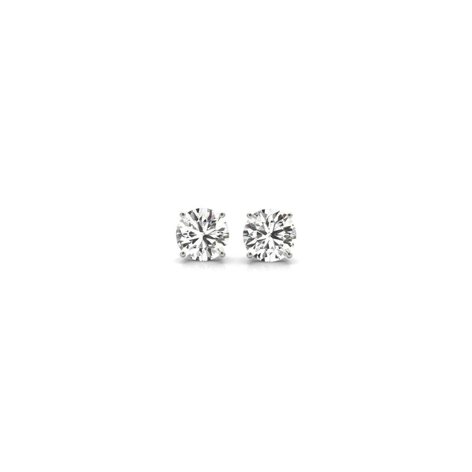 1/2 cttw Lab Grown Round Diamond Stud Earrings 14k White Gold (G/VS2) - Earrings - Custom Crafting Alliance, LLC