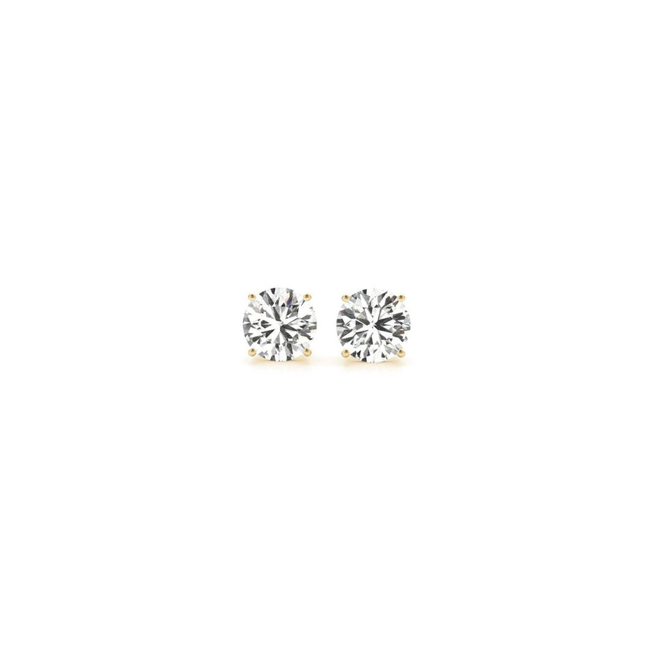 1/2 cttw Lab Grown Round Diamond Stud Earrings 14k Yellow Gold (G/VS2) - Earrings - Custom Crafting Alliance, LLC