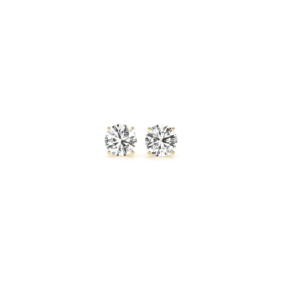 1/2 cttw Lab Grown Round Diamond Stud Earrings 14k Yellow Gold (G/VS2) - Earrings - Custom Crafting Alliance, LLC