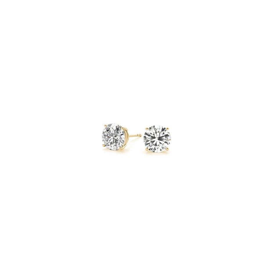 1/2 cttw Lab Grown Round Diamond Stud Earrings 14k Yellow Gold (G/VS2) - Earrings - Custom Crafting Alliance, LLC