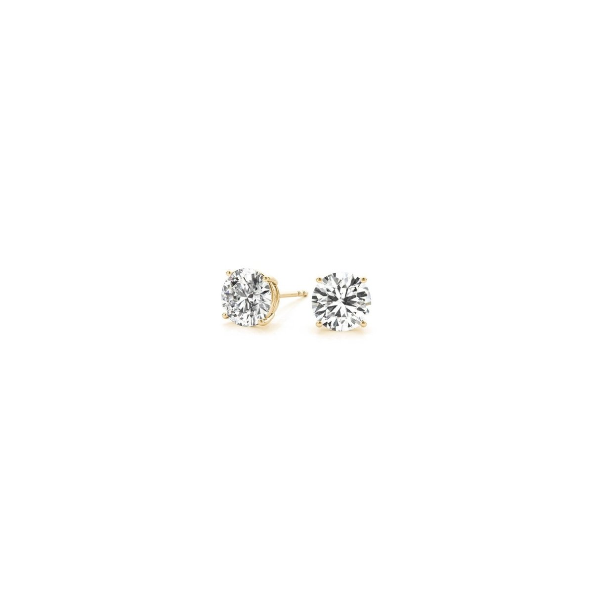 1/2 cttw Lab Grown Round Diamond Stud Earrings 14k Yellow Gold (G/VS2) - Earrings - Custom Crafting Alliance, LLC