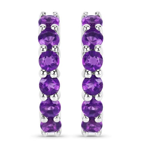 1.20 Carat Genuine Amethyst .925 Sterling Silver Earrings - Earrings - Custom Crafting Alliance, LLC