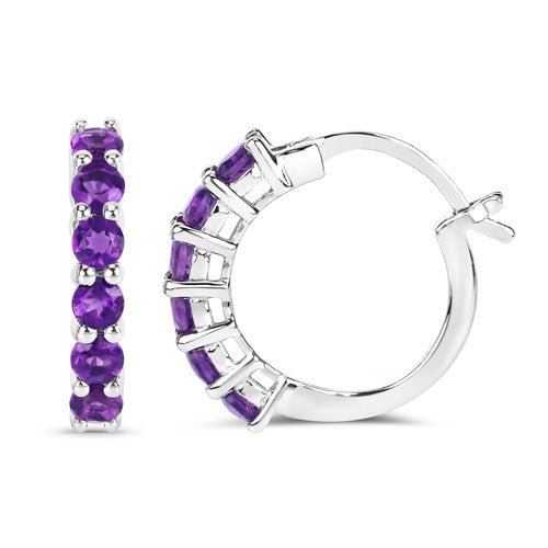 1.20 Carat Genuine Amethyst .925 Sterling Silver Earrings - Earrings - Custom Crafting Alliance, LLC