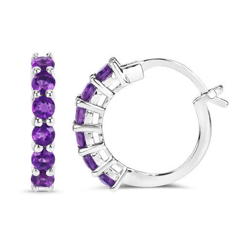 1.20 Carat Genuine Amethyst .925 Sterling Silver Earrings - Earrings - Custom Crafting Alliance, LLC