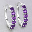 1.20 Carat Genuine Amethyst .925 Sterling Silver Earrings - Earrings - Custom Crafting Alliance, LLC