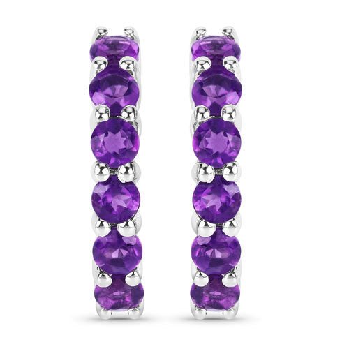 1.20 Carat Genuine Amethyst .925 Sterling Silver Earrings - Earrings - Custom Crafting Alliance, LLC