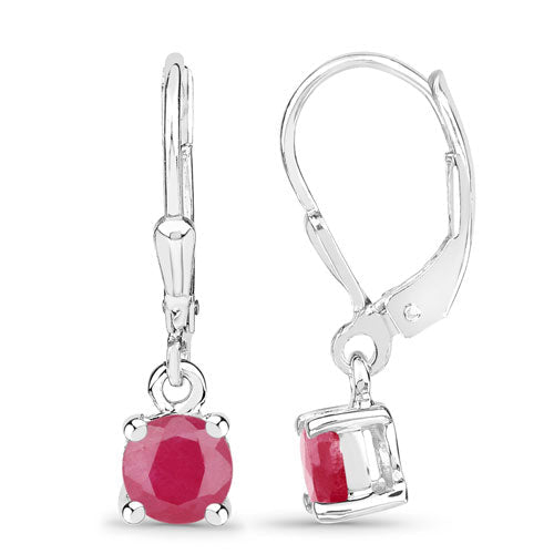 1.20 Carat Genuine Ruby .925 Sterling Silver Earrings - Earrings - Custom Crafting Alliance, LLC