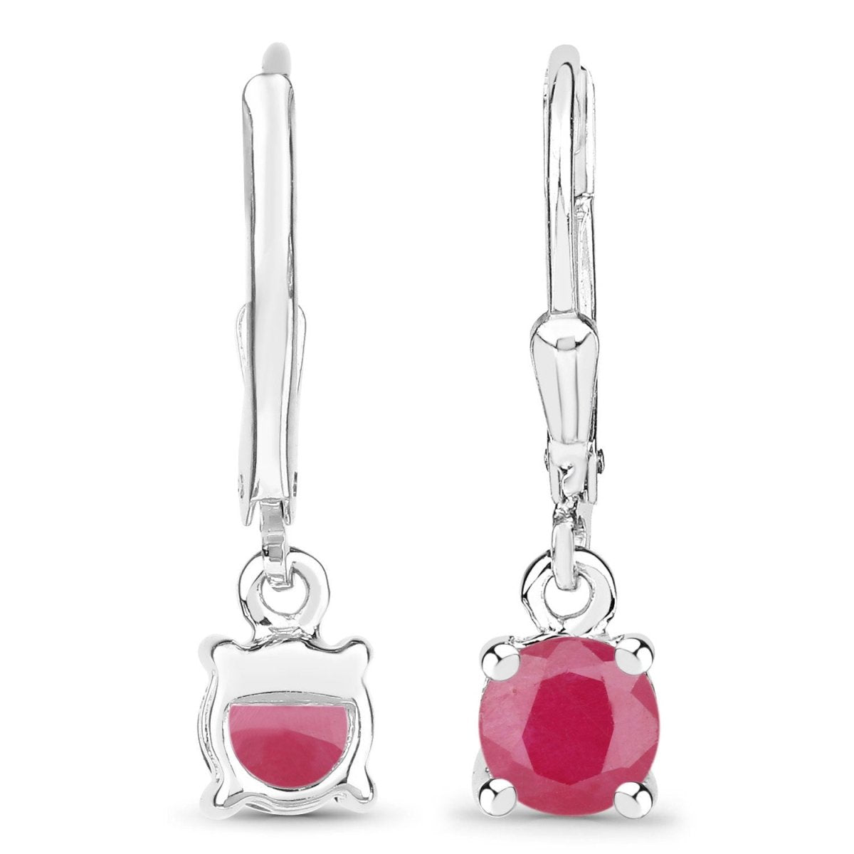 1.20 Carat Genuine Ruby .925 Sterling Silver Earrings - Earrings - Custom Crafting Alliance, LLC