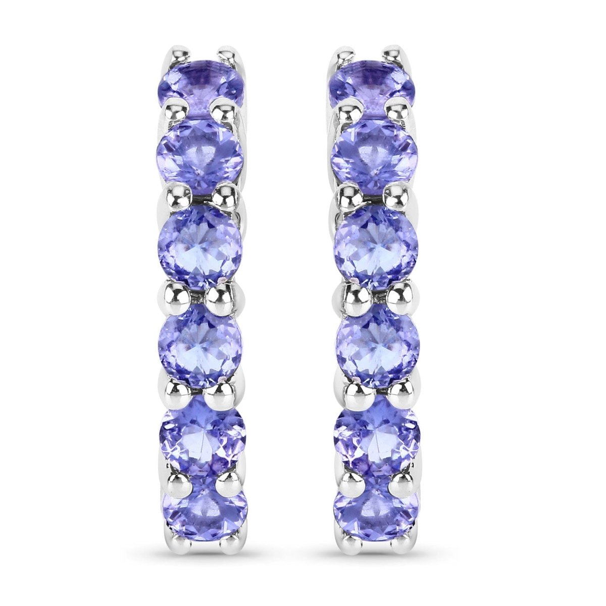 1.20 Carat Genuine Tanzanite .925 Sterling Silver Earrings - Earrings - Custom Crafting Alliance, LLC