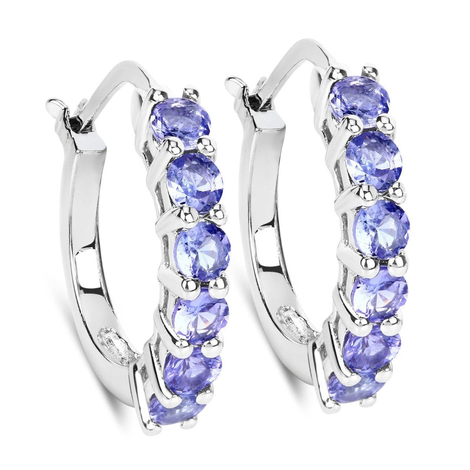 1.20 Carat Genuine Tanzanite .925 Sterling Silver Earrings - Earrings - Custom Crafting Alliance, LLC
