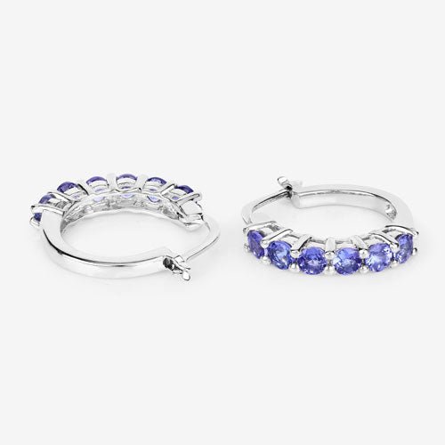 1.20 Carat Genuine Tanzanite .925 Sterling Silver Earrings - Earrings - Custom Crafting Alliance, LLC
