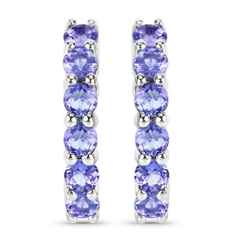 1.20 Carat Genuine Tanzanite .925 Sterling Silver Earrings - Earrings - Custom Crafting Alliance, LLC