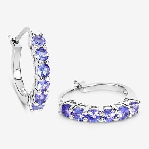 1.20 Carat Genuine Tanzanite .925 Sterling Silver Earrings - Earrings - Custom Crafting Alliance, LLC