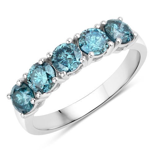 1.22 Carat Genuine Blue Diamond 14K White Gold Ring - Rings - Custom Crafting Alliance, LLC