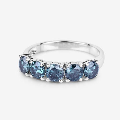 1.22 Carat Genuine Blue Diamond 14K White Gold Ring - Rings - Custom Crafting Alliance, LLC