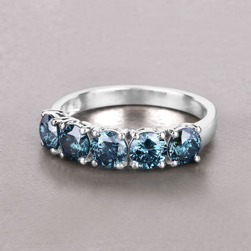 1.22 Carat Genuine Blue Diamond 14K White Gold Ring - Rings - Custom Crafting Alliance, LLC