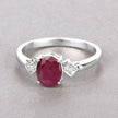 1.22 Carat Genuine Ruby and White Diamond 14K White Gold Ring - Rings - Custom Crafting Alliance, LLC