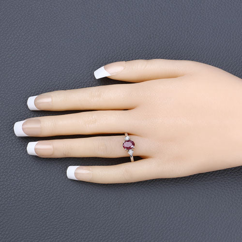 1.22 Carat Genuine Ruby and White Diamond 14K White Gold Ring - Rings - Custom Crafting Alliance, LLC
