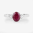 1.22 Carat Genuine Ruby and White Diamond 14K White Gold Ring - Rings - Custom Crafting Alliance, LLC