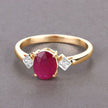 1.22 Carat Genuine Ruby and White Diamond 14K Yellow Gold Ring - Rings - Custom Crafting Alliance, LLC