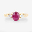 1.22 Carat Genuine Ruby and White Diamond 14K Yellow Gold Ring - Rings - Custom Crafting Alliance, LLC