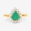 1.22 Carat Genuine Zambian Emerald and White Diamond 10K Yellow Gold Ring - Rings - Custom Crafting Alliance, LLC