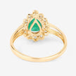 1.22 Carat Genuine Zambian Emerald and White Diamond 10K Yellow Gold Ring - Rings - Custom Crafting Alliance, LLC