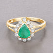 1.22 Carat Genuine Zambian Emerald and White Diamond 10K Yellow Gold Ring - Rings - Custom Crafting Alliance, LLC