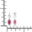 1.23 Carat Genuine Ruby and White Diamond 14K White Gold Earrings - Earrings - Custom Crafting Alliance, LLC
