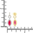 1.23 Carat Genuine Ruby and White Diamond 14K Yellow Gold Earrings - Earrings - Custom Crafting Alliance, LLC
