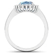 1.24 Carat Genuine Aquamarine and White Diamond 14K White Gold Ring - Rings - Custom Crafting Alliance, LLC