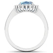 1.24 Carat Genuine Aquamarine and White Diamond 14K White Gold Ring - Rings - Custom Crafting Alliance, LLC