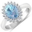 1.24 Carat Genuine Aquamarine and White Diamond 14K White Gold Ring - Rings - Custom Crafting Alliance, LLC