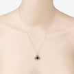 1.24 Carat Genuine Blue Sapphire and White Diamond 10K White Gold Pendant - Pendants - Custom Crafting Alliance, LLC