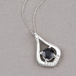 1.24 Carat Genuine Blue Sapphire and White Diamond 10K White Gold Pendant - Pendants - Custom Crafting Alliance, LLC