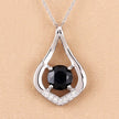 1.24 Carat Genuine Blue Sapphire and White Diamond 10K White Gold Pendant - Pendants - Custom Crafting Alliance, LLC